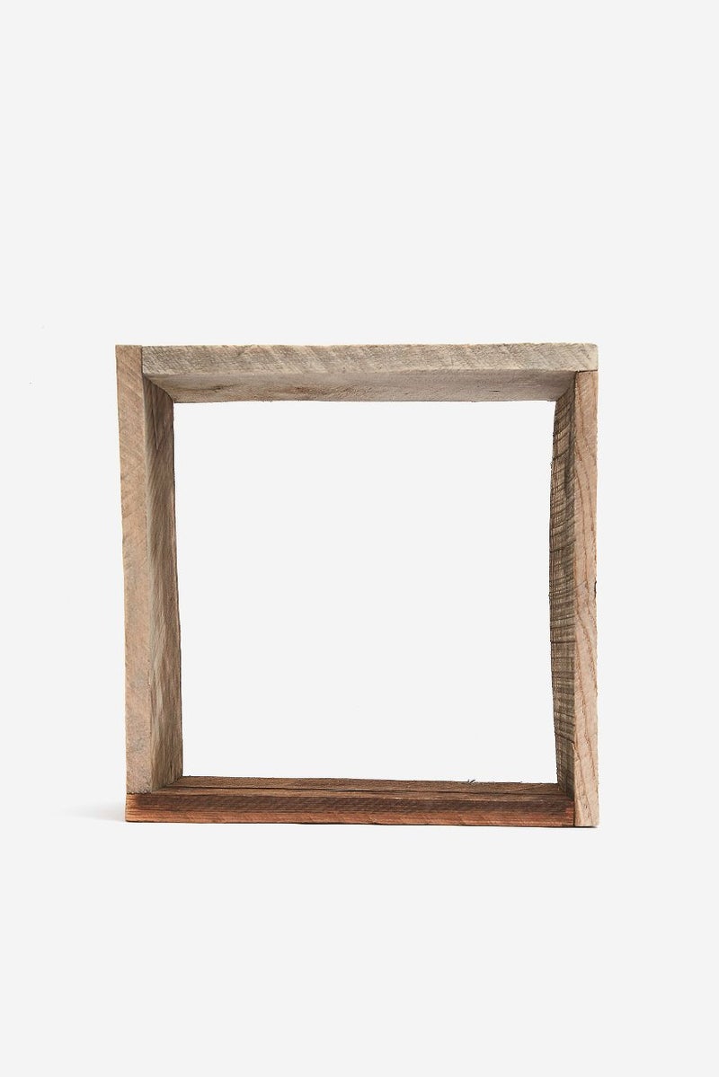 Muy Mucho Wooden Recycled Square Wood Shelves, Beige - Image 1
