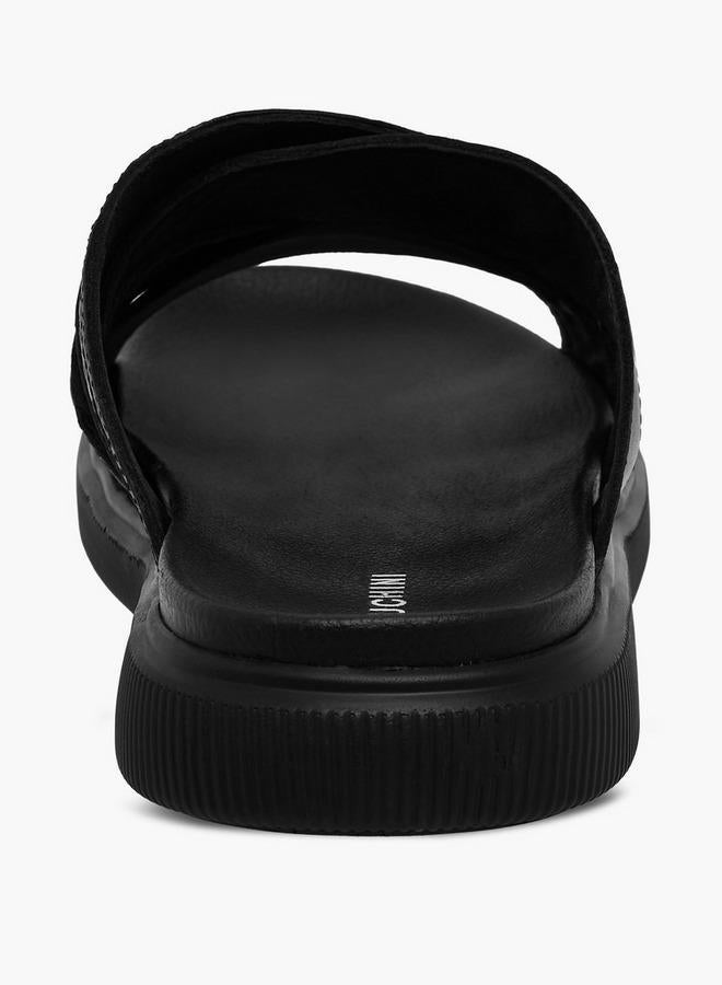 DUCHINI Men Leather Cross Strap Sandals - Image 5