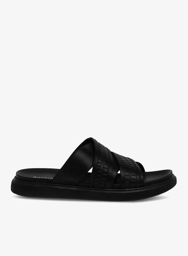 دوتشيني صنادل رجالية جلد بحزام متقاطع