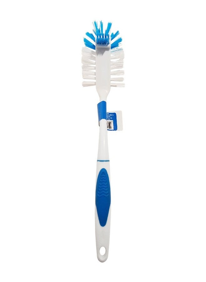 Scrub Buddies Brush Set, Includes 3 All Purpose Scrub Brushes for Cleaning Kitchen or Bathroom, White and Blue - Image 2