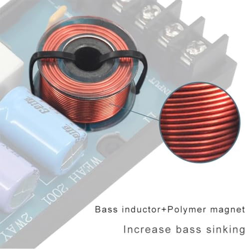 DriSentri 2 Way Crossover for Speaker, WEAH-2001 2pcs Speaker Frequency Divider 2 Way Car Audio Speakers Two Crossover Divider Crossover Filter - Image 5
