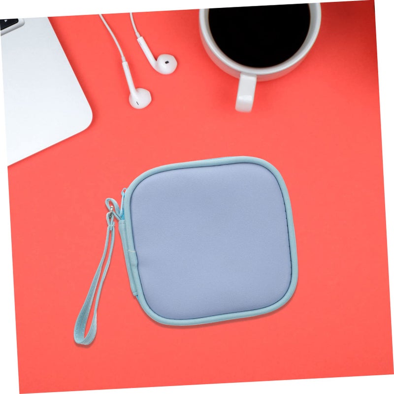 Dual Compartment Zippered Earphone Storage Pouch For Headphones Cables Chargers - Image 3