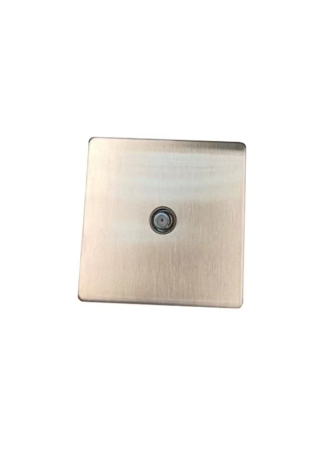 FYM FYM 1 Gang F-Type Satellite Socket (3 x 3 inches) Brushed Steel, 3.5mm Ultra Slim Metal Front Plate Coated with a Scratch Resistance Lacquer Finish, Durable & High Quality 
