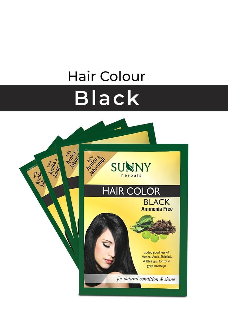 صني لون شعر الأعشاب أسود مع مزيج فريد من أعشاب الحناء والأملا والشيكاكاي والبرينراج | يخترق كل خصلة وألوان من الجذر إلى الطرف | خالي من الأمونيا | لون شعر للجنسين لجميع أنواع الشعر، (عبوة من 4) - Image 2