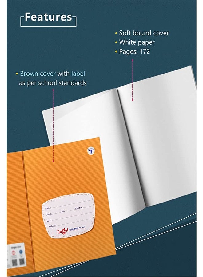 TARGET PUBLICATIONS Both Sides Blank Page Notebook for Students | Small Unruled Notebooks 172 Pages 18 x 24 cms | Soft Cover with Label | Plain Notebook for Writing Drawing Journal School | Set of 8 - Image 2