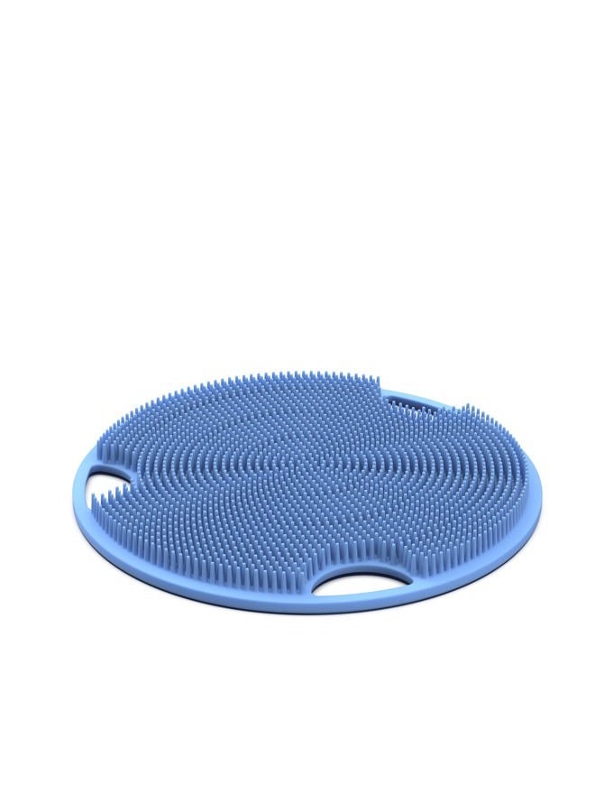 CVNDKN Flat Body Scrubber - Soft Silicone-Like Exfoliating Shower Scrubber & Body Cleansing Brush - Stick-to-Wall Loofah Replacement - Antimicrobial Exfoliator for All Skin Types - Blue - Image 3