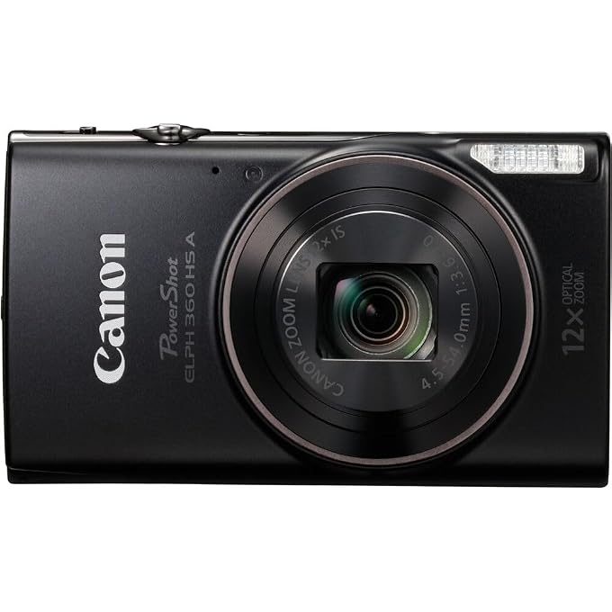 Canon PowerShot ELPH 360 HS A Digital Camera Bundle (Black) + Accessory Package Including Sandisk 128GB Extreme Micro Card, Grip, Pouch & Photo/Video Editing Software Package (16 Items) - Image 3