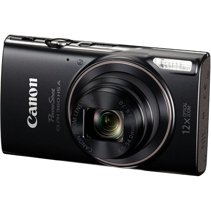 Canon PowerShot ELPH 360 HS A Digital Camera Bundle (Black) + Accessory Package Including Sandisk 128GB Extreme Micro Card, Grip, Pouch & Photo/Video Editing Software Package (16 Items) - Image 2