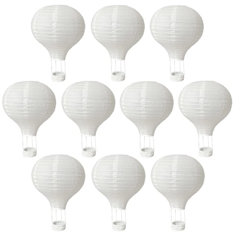 CRAPAPFERT 10Pack Hanging Hot Air Ballon Paper Lanterns Decorations 12Inch Decorative White Paper Lanterns Set for Valentines Wedding Decor Birthday Engagement Baby Shower Party Home DIY Craft DÃ©cor Decorations - Image 1