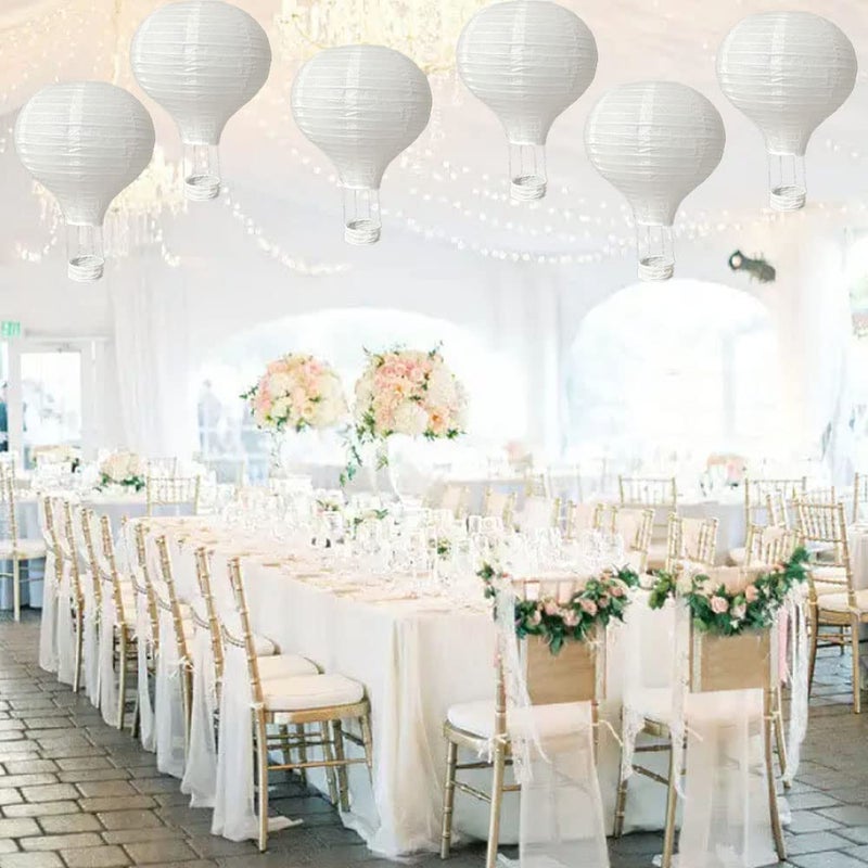 CRAPAPFERT 10Pack Hanging Hot Air Ballon Paper Lanterns Decorations 12Inch Decorative White Paper Lanterns Set for Valentines Wedding Decor Birthday Engagement Baby Shower Party Home DIY Craft DÃ©cor Decorations - Image 3