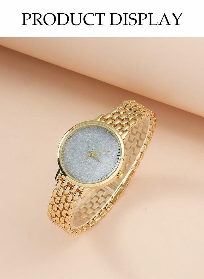 DUNISO 5 Pcs Ladies Watch Set, Ladies Steel Strap Quartz Watch, High End Ladies Watch Set,With Rings, Watches, Necklaces, Earrings, Bracelets，Suitable For Daily Use ， Gatherings, Dates, And Events  - Image 4