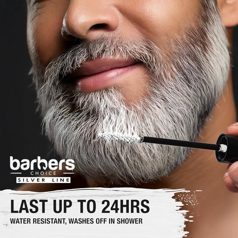 Godefroy Barbers Choice Silver Line, Facial Hair Brush on Temporary Color for Silver Fox Men- Instantly Brighten White Beards, Mustache & Sideburns, Less Yellow, Easy Application, Arctic White - Image 5
