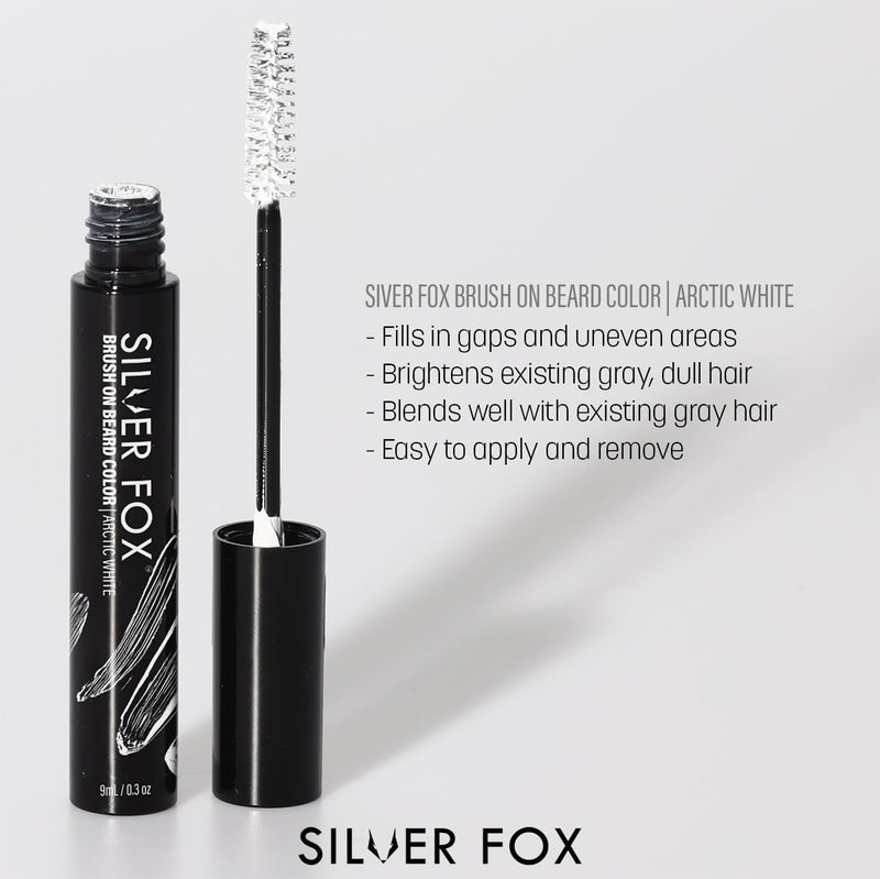 Godefroy Barbers Choice Silver Line, Facial Hair Brush on Temporary Color for Silver Fox Men- Instantly Brighten White Beards, Mustache & Sideburns, Less Yellow, Easy Application, Arctic White - Image 2