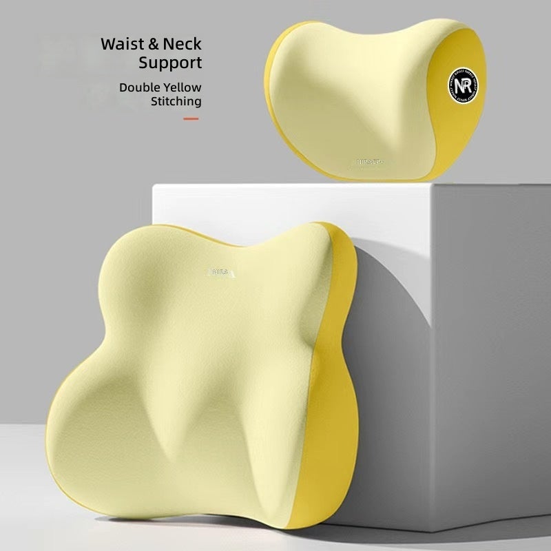 Car Lumbar Support Pillow with Headrest, Memory Foam Cushion for Seat Comfort - Wholesale  Available - Image 1