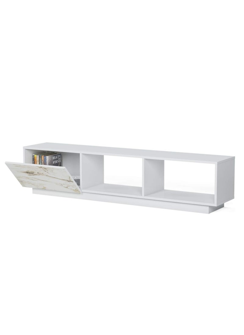 MODERN HOME modern TV Stand with Storage, for TVs up to 80 Inches, Wood, 180 W x 35 D x 50 W Cm, White and Marble  - Image 3