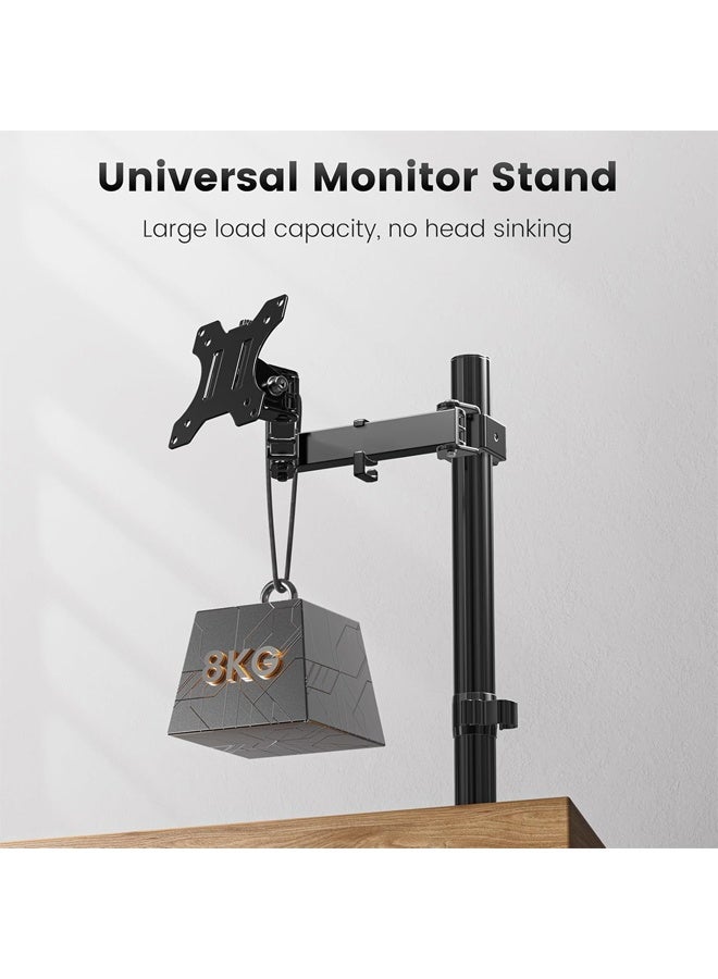 DUNISO Single Monitor Stand - with Extension Arm, Ergonomic Vesa Mount Arm for 13-27" Gaming Screens, Up to 8kg, Vesa Mount 75mm/100mm, for Gaming and Office Use  - Image 3