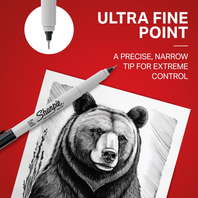 Sharpie Permanent Markers, Ultra-Fine Point, Blue, 12 Count - Home, School, Office Supplies - Image 5