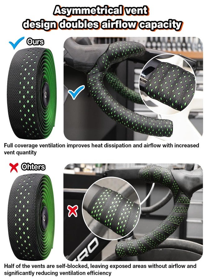 LEBYCLE Bike Handlebar Tape for Road Bike, EVA Bicycle Handlebar Tape with Silicone Surface, Shock-Absorbing Non-Slip Bike Grip Tape, Stain-Resistant, with Aluminum Bar Plugs(Set of 2, White) - Image 3