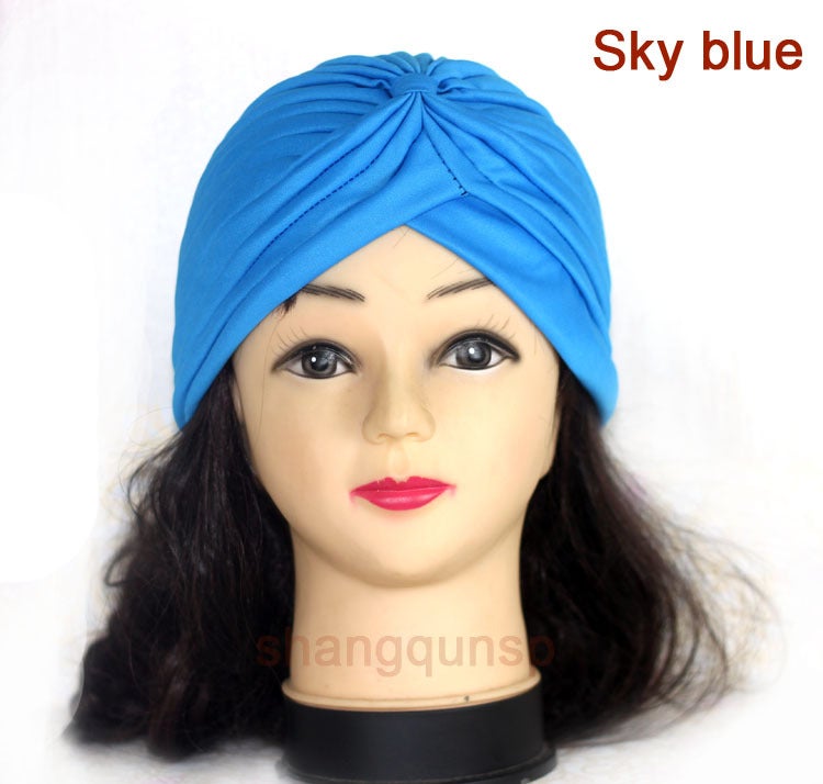 Trendy Men And Women Solid Color Stretch Pullover Hat Turtle Hat Watermelon Hat Indian Hat Women'S Yoga Hat Baotou Moon Hat - Image 1