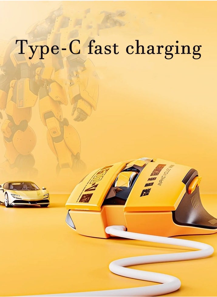 inphic - Wireless Bluetooth Mouse Gaming Mouse Computer Rechargeable (BT 5.0/4.0+2.4Ghz) Performance Mouse With Ultra Fast Scrolling Pale For PC Gaming Computer Mice with USB Receiver - Image 1