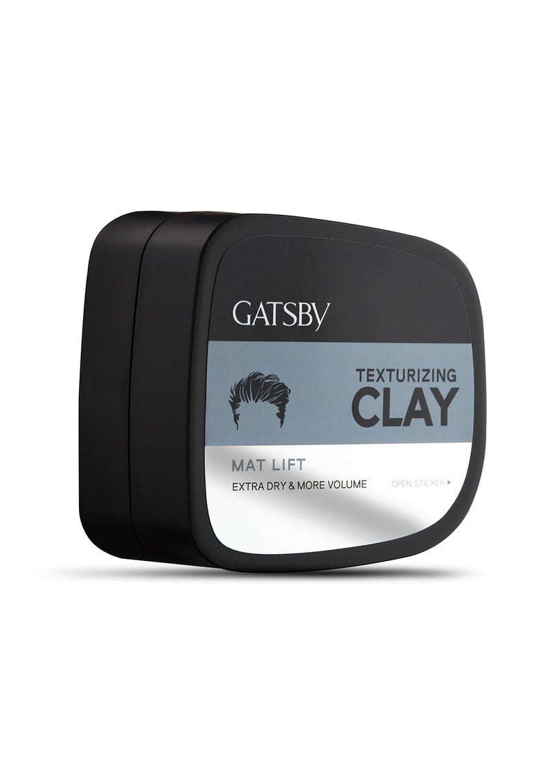 GATSBY Gatsby Japan Texturizing Clay Mat Lift For Super Strong Hold More Volume Extra Dry Look Stylish Matte Finish Anytime Restylable Hair Styling Clay Wax Hair Wax For Men 75gm  - Image 2