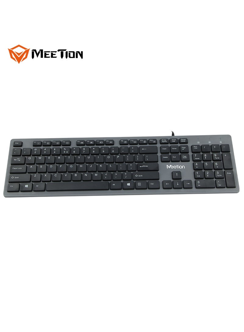 Meetion Meetion USB Standard Chocolate Keyboard K841 UV coating characters Ultrathin chocolate keycaps Silicone multimedia buttons (Black)  - Image 5