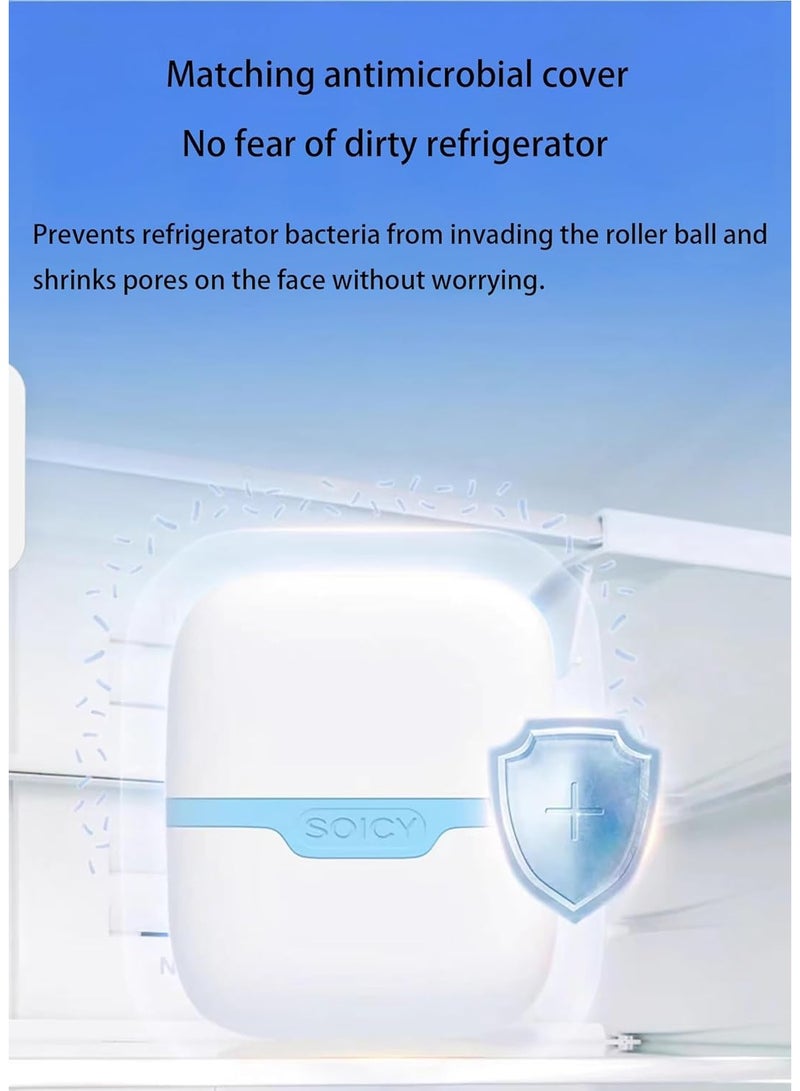 2-in-1 Ice Roller Facial Massager Skincare Rollers for Face & Eyes (Blue) - Image 3