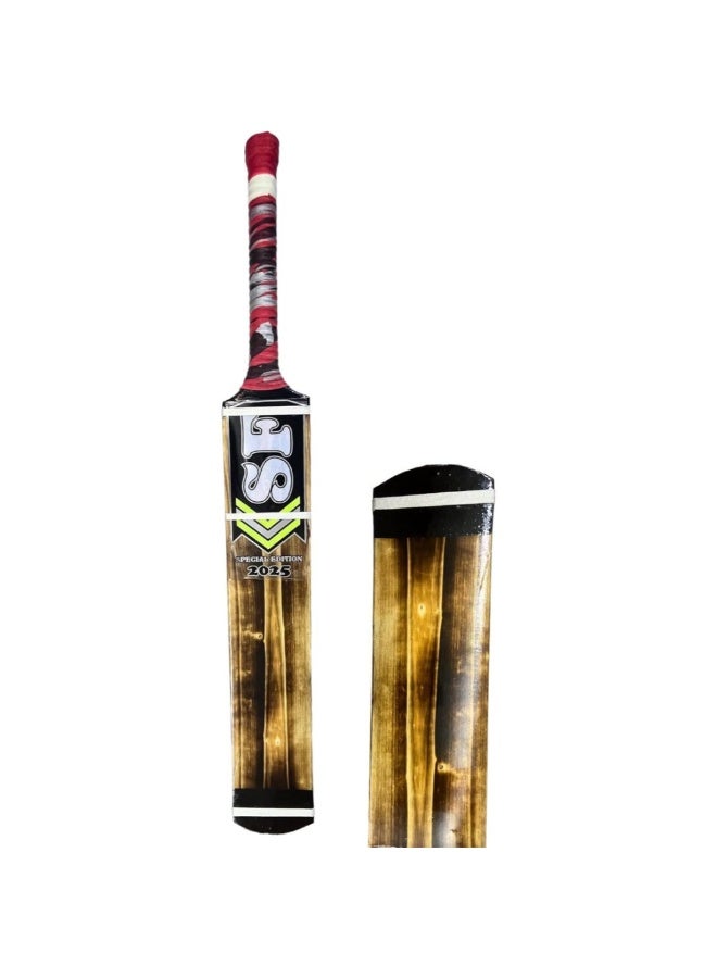 مضرب كريكيت مصنوع من خشب الصفصاف الكشميري الصلب - مضرب خفيف الوزن ومتين وقوي الضرب مع واقي أصابع ماص للصدمات ومقبض ممتاز - إصدار خاص 2025 - Image 1