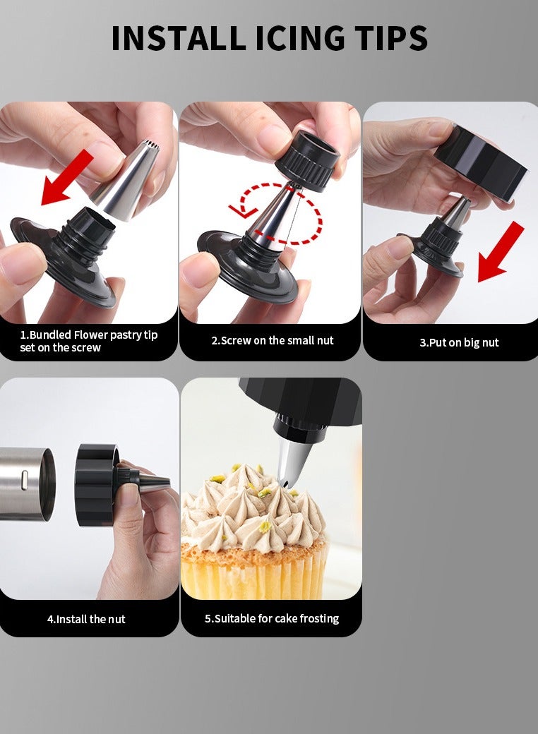 Cookie Press, Cookie Press Gun Kit Stainless Steel Spritz Cookies Press Set with 13 Cookie Discs and 8 Piping Tips, Cookies Press for Baking for Cookie Maker and Cake Icing - Image 5