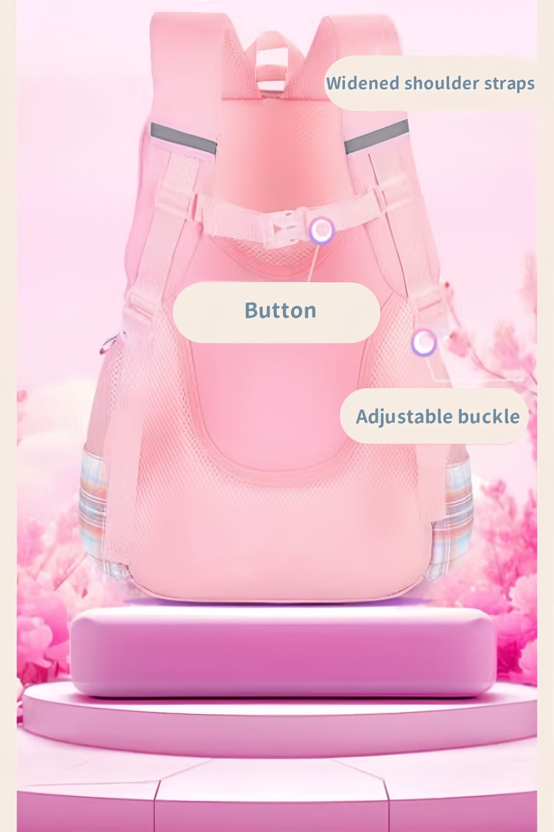 Girl's School Backpack Waterproof Bag for Child  Teens Girls Elementary Book Bags Cute  Lightweight Student School Bag Toddler Backpack ，(Pink) - Image 3