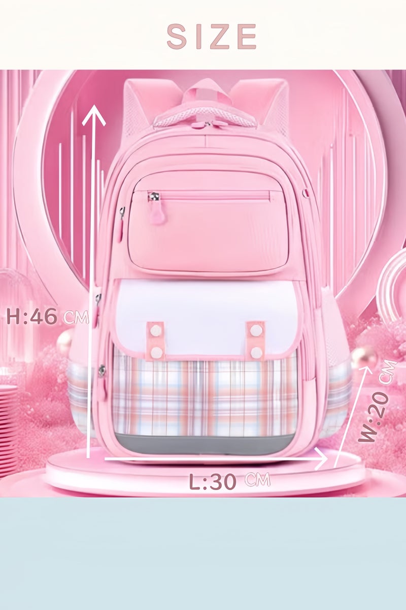 Girl's School Backpack Waterproof Bag for Child  Teens Girls Elementary Book Bags Cute  Lightweight Student School Bag Toddler Backpack ，(Pink) - Image 2