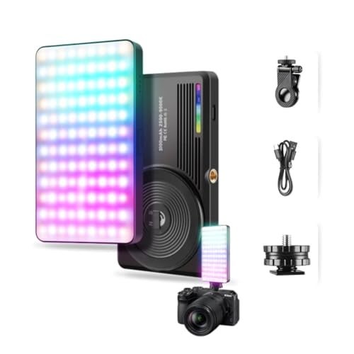 DRAVINA RGB LED Video Light with 22 Color Modes, Magnetic Absorption, Clip, Screw & Type C Cord| 3000mAh Battery| 2500K~9000K| Dimmable & Rechargeable for Phone, Camera, Laptop for Selfie, Vlogging - Image 1