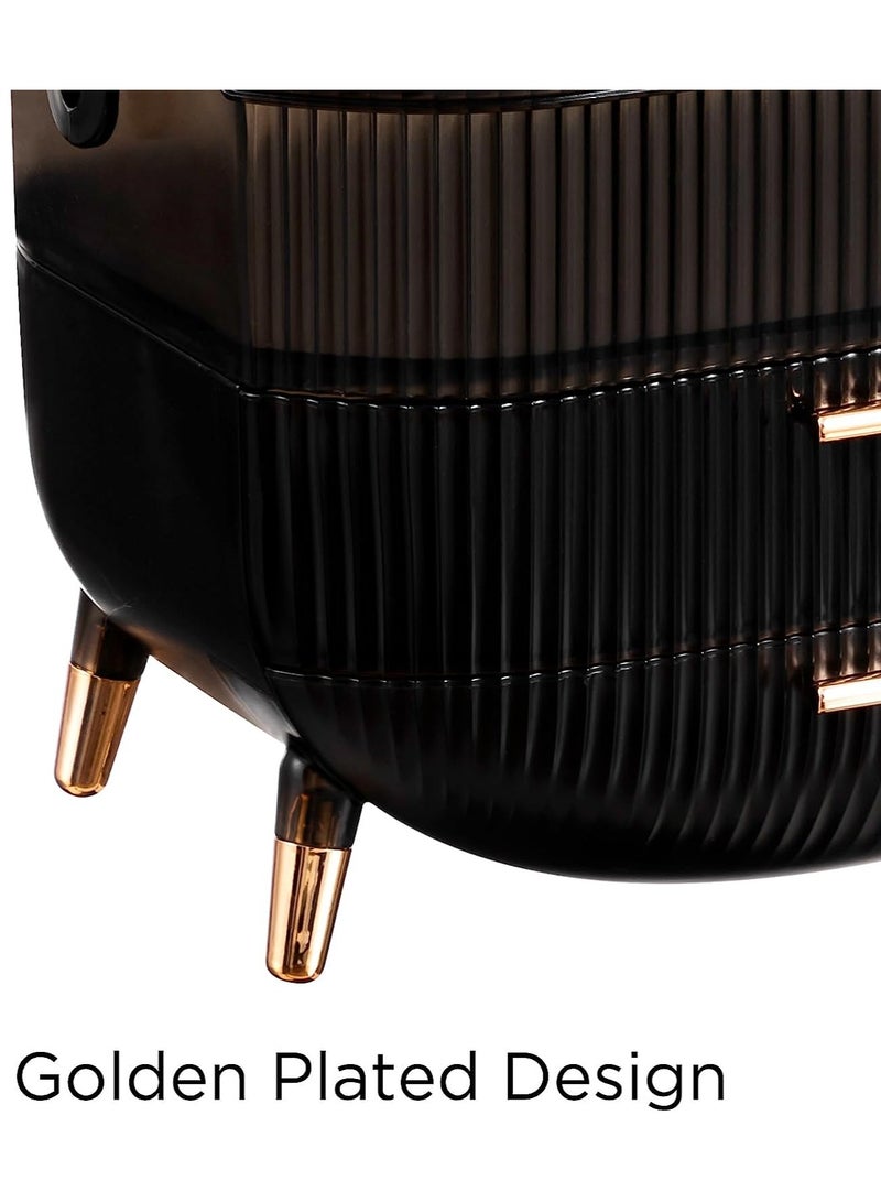 Sharpdo Portable Retro Series Multi-Function Make Up Case Dustproof Cosmetic Storage Box, Skin Care Products Jewelry Organizer Finishing Box Bathroom Desktop - Image 5