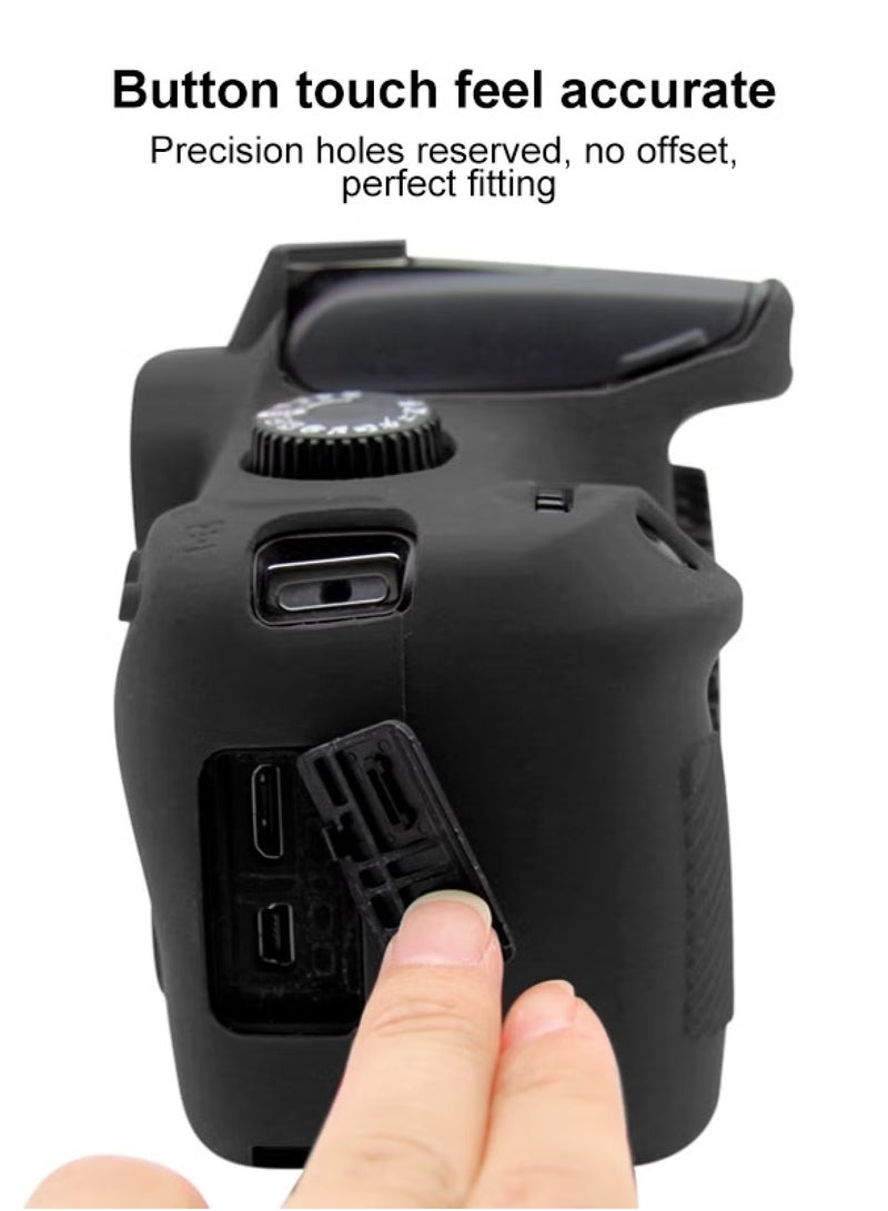 PULUZ PULUZ Soft Silicone Protective Case for Canon EOS 3000D / 4000D – Stretchable Anti-Scratch Shockproof Camera Cover, Lightweight and Durable Design, Full Access to Buttons, Tripod Compatible(Black)  - Image 5