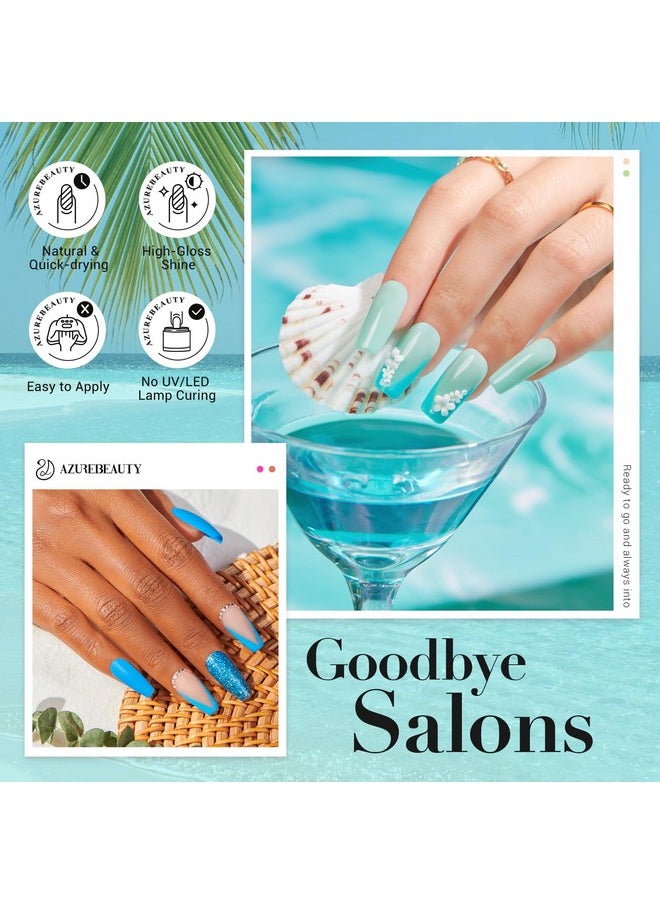 AZUREBEAUTY Summer Dip Powder Nail Kit Starter 36 Neon Bright Blue Yellow Colors With Dipping Powder Basetop Coat Activator Liquid Set & Removel Kit For French Nail Art Salon Diy Home  - Image 5