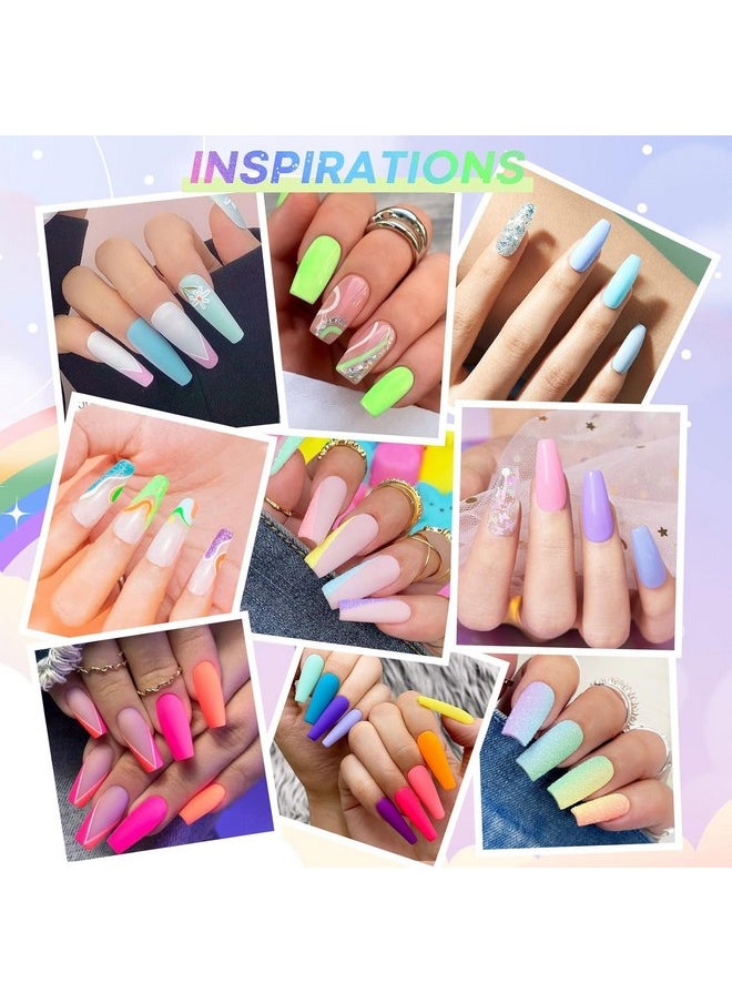 AZUREBEAUTY Summer Dip Powder Nail Kit Starter 36 Neon Bright Blue Yellow Colors With Dipping Powder Basetop Coat Activator Liquid Set & Removel Kit For French Nail Art Salon Diy Home  - Image 2