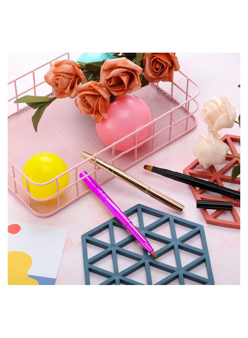 SYOSI Dual End Lip Brush, Concealer Brushes, 3 Pieces Retractable Lipstick Eyeshadow Foundation Makeup Brush Tool, Applicators Set, Portable Applicators, Bristles Makeup Brush Tool - Image 4