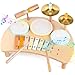 Rmischolar Kids Drum Set Montessori Musical Instruments for Toddlers 13 Wooden Baby Drum Kit with Xylophone Preschool Music Toys for Early Learning Educational Birthday Gift for Boys Girls Multicolored - Image 3