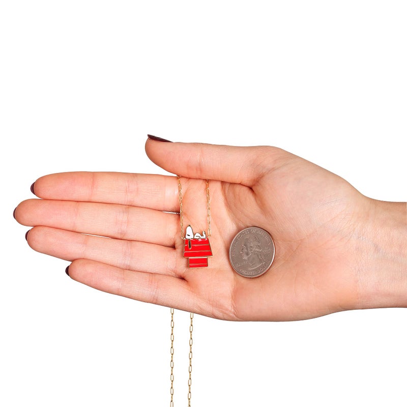 PEANUTS Womens Snoopy Necklace 18" - Flash-Plated Necklace with Dog House Snoopy Pendant - Snoopy Jewelry - Officially Licensed - Image 4