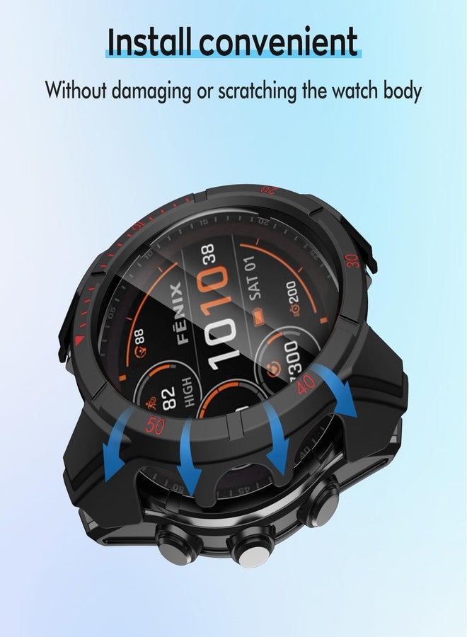 ISABAKE Fenix 8 51mm Solar Watch Case Cover,TPU Bumper Screen Protector Hard PC Full Protection Cover Compatible with Garmin Fenix 8 51mm Solar (Not for Fenix 8 51mm Amoled) - Image 5