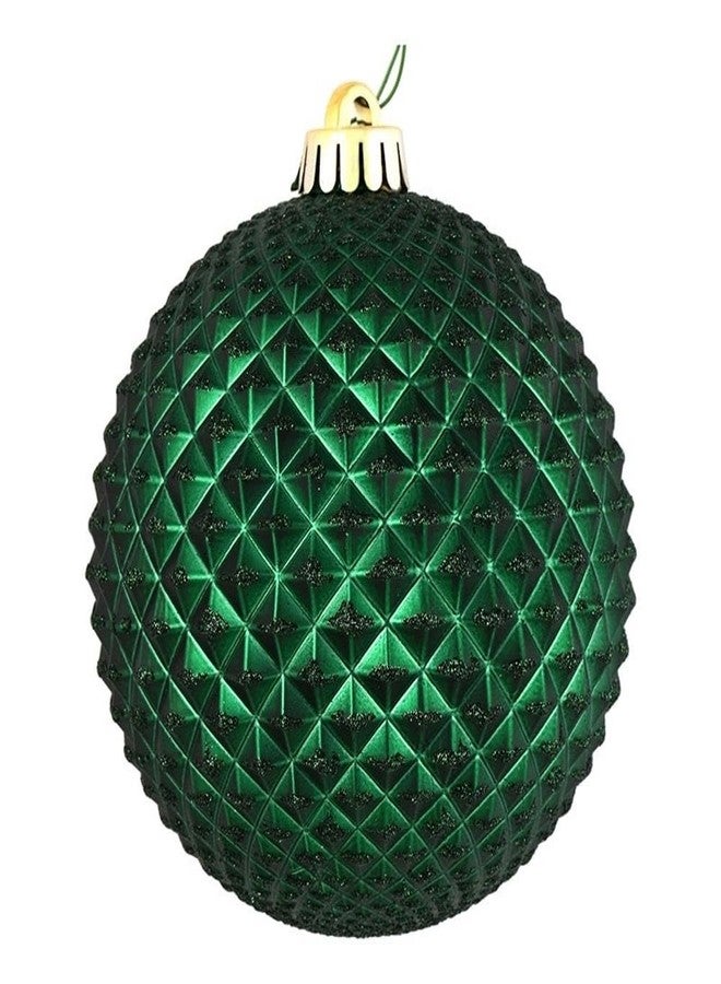 زينة كرات لامعة بلاستيكية على شكل فاكهة الدوريان من فيكرمان مقاس 4 بوصات باللون الأخضر الداكن (مجموعة من 6 قطع)