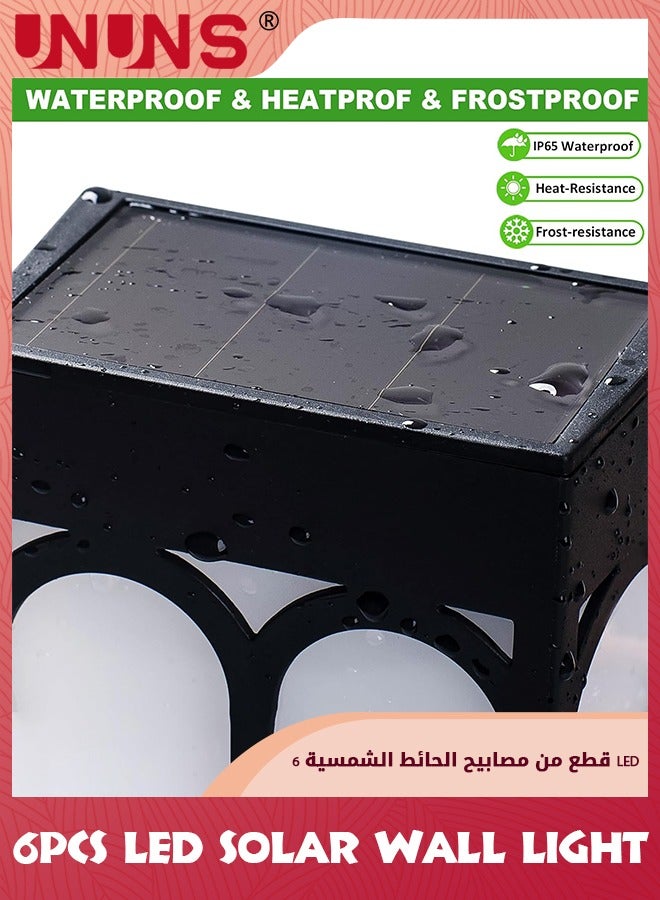 UNUNS Led Solar Wall Lamp,6 Pack 2 Modes LED Solar Fence Lights Waterproof,Garden Solar Decorative Lights For Patio,Post,Step,Stair,Pathway And Yard - Image 5