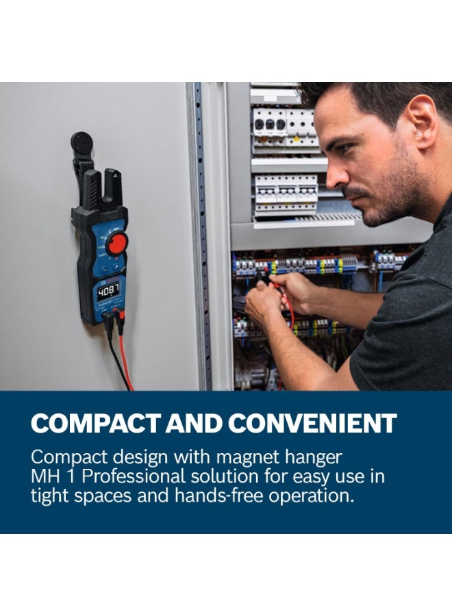 BOSCH Professional Fork Meter GFM 1000-15,True RMS Electrometer with Inverted LCD, 200A AC Open Jaw Clamp Tester, Contactless Voltage Detector, Electrician Multimeter, Compatible with MH 1 Magnetic Mount, Includes 2 AA Batteries - Image 4