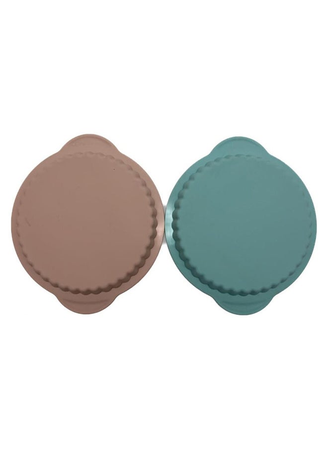 2 Pcs Round Silicone Fryer Basket Non Stick Fryer Liner For Household 24x24x4 Cm Multicolour