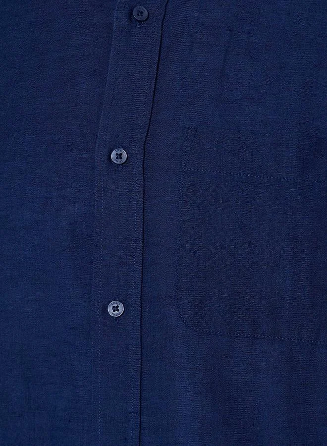 سبلاش فيڤ Men Regular Fit Collared Button Down Long Sleeves Linen Blend Shirt
