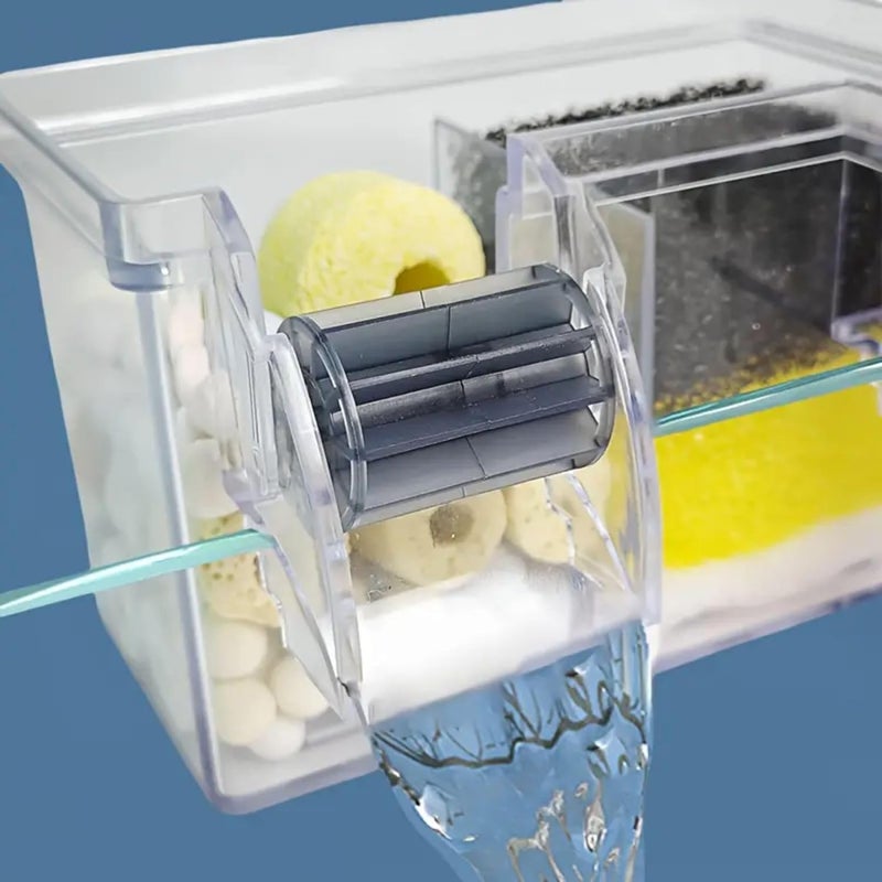 VAYINATO SOBO (AQ-15H|4W|400L/Hr|Fit For 1.5 Feet Tank) Multifunctional External Wall-Mounted Waterfall Filter With Bio Wheel|Multiple Filtration Spaces,Includes Filter Materials And Water Pump - Image 2