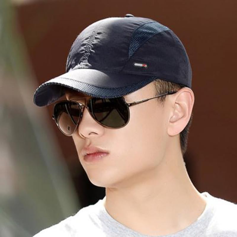 Alexvyan Breathable Net Men Sun Visor Cap Baseball Adjustable Sport Summer Caps for Golf Tennis Cricket Cycling Running Gym - Sun UV Protection (Blue) - Image 2