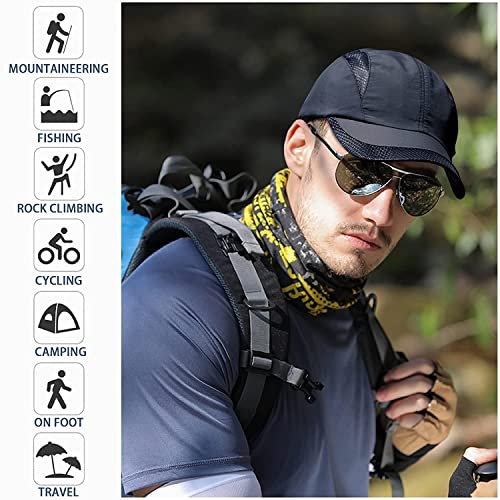 Alexvyan Breathable Net Men Sun Visor Cap Baseball Adjustable Sport Summer Caps for Golf Tennis Cricket Cycling Running Gym - Sun UV Protection (Blue) - Image 5