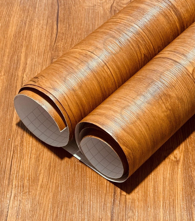 CREON Self Adhesive Vinyl Wallpaper, Peel and Stick Waterproof Wallpaper for Home Kitchen, Countertop, Cabinet, Furniture, Wardrobe and Desktop Wallpaper (Texture 01 Wood 16X50 Inch) - Image 1