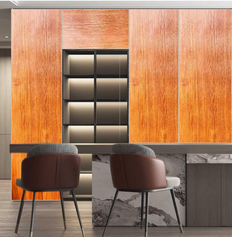 CREON Self Adhesive Vinyl Wallpaper, Peel and Stick Waterproof Wallpaper for Home Kitchen, Countertop, Cabinet, Furniture, Wardrobe and Desktop Wallpaper (Texture 01 Wood 16X50 Inch) - Image 4